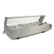 Espositore a Bagnomaria con 3 Vaschette per Ristoranti, Catering, Takeaway e Bar