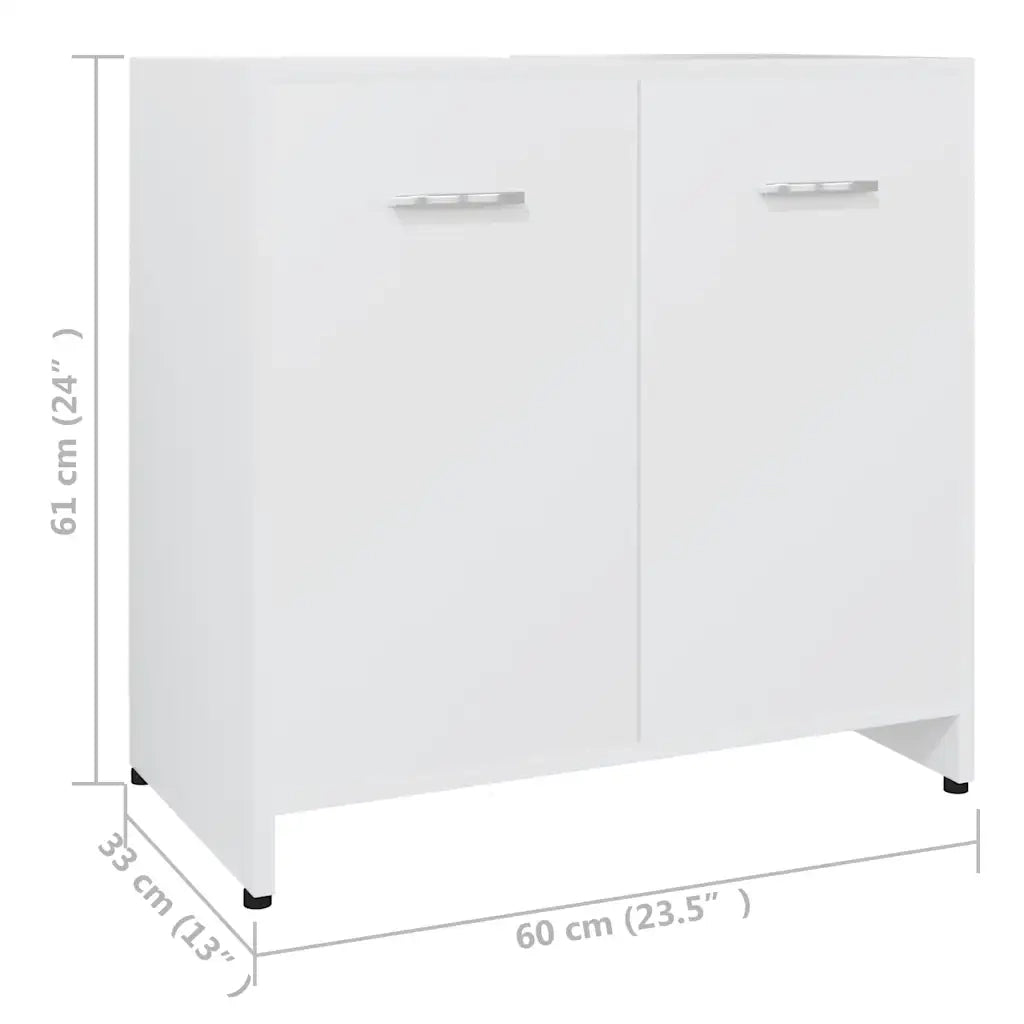 Armadio da Bagno Bianco 60x33x61 cm in Legno Multistrato