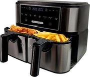Frittelle a doppia ciotola - Capacità 2x4L - Display digitale - 2600 Watt - XXL - Nero
