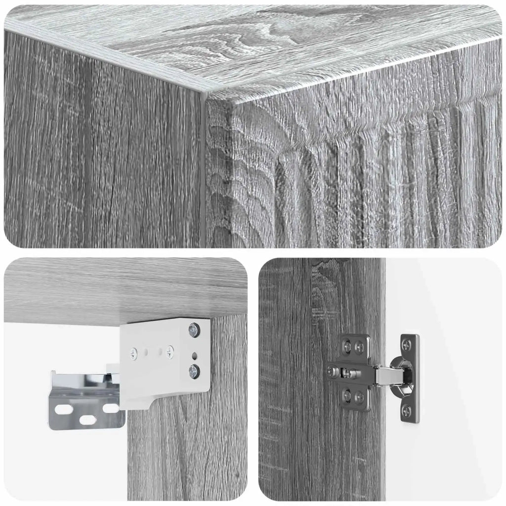 Mobiletto a muro Sonoma grigio 33 x 34,5 x 90 cm 897911