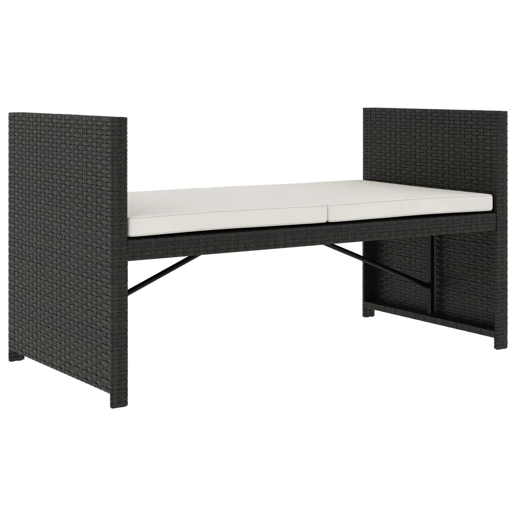 Set Divani da Giardino 5 pz con Cuscini in Polyrattan Nero 48132