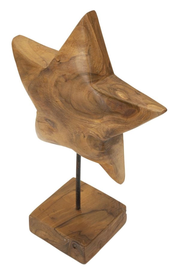 SCULTURA STELLA IN TEAK RICICLATO CM 28X12X42 (PEZZI UNICI - NON RIP. IN SERIE)