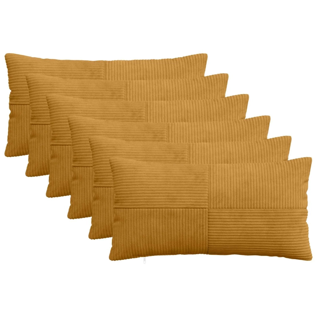 Federa 6 pcs ALMELO Giallo 40 x 80 cm corduroy 914627