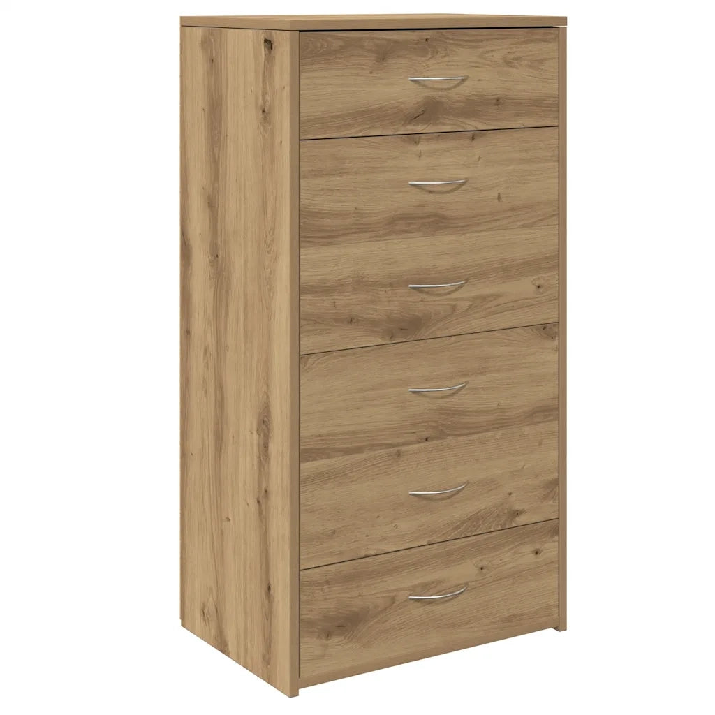 Credenza 6 Cassetti Rovere Artigianale 50x34x96cm Truciolato
