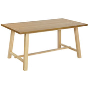 Tavolo da pranzo in legno di frassino naturale MDF gomma 160 x 90 cm Gambe in legno Piano rettangolare impiallacciato Finitura naturale
