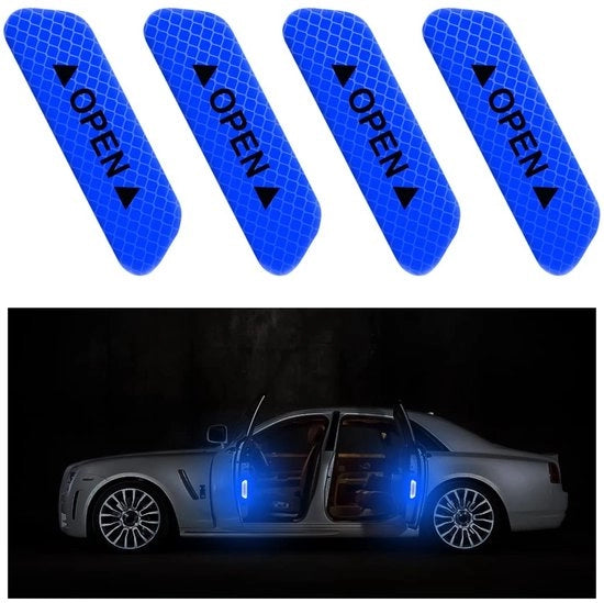 Etichette di sicurezza autodichiaranti 4 pezzi - Adesivi autoadesivi - Riflettenti - Avviso antiblocco - Sicurezza - Materiale PET - Dimensioni 9,2 × 2,5 cm - Etichette di avviso