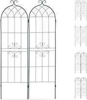 Recinzione a traliccio per piante rampicanti arco da giardino ferro set da 2 verde 13_0002896_5