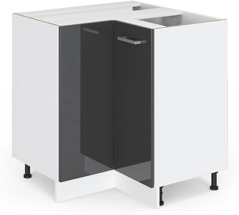 Frontale cucina R-Line, Antracite lucido, 59.2 x 71.3 cm frontale del mobile per mobile base ad angolo
