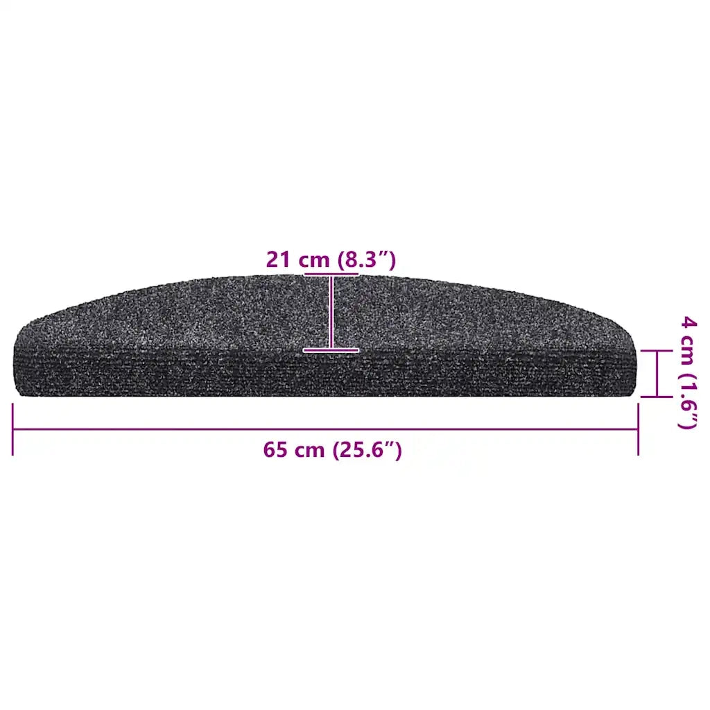 Tappetini per scale autoadesivi 20 pz 65x21x4 cm Grigio scuro Semicircolari Grandi 3365644