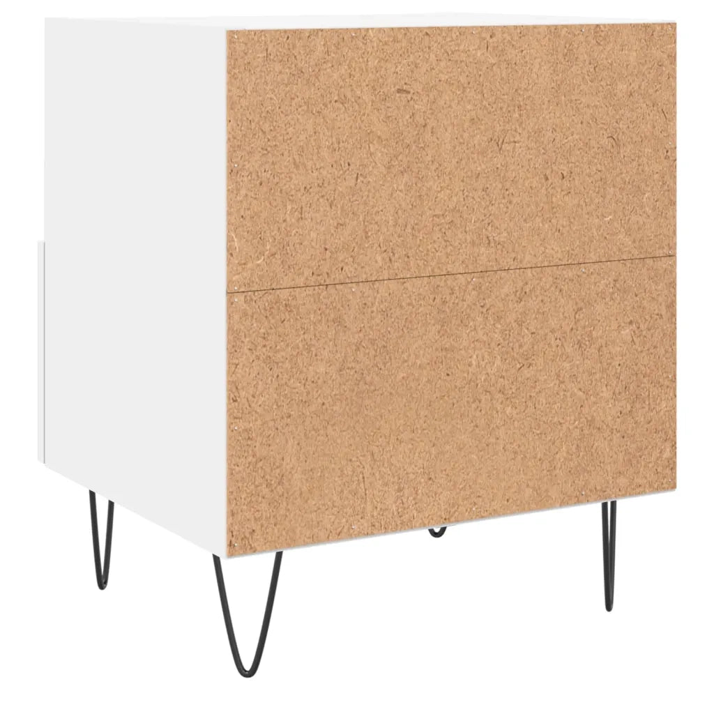 Set di 2 Comodini | Armadio da Notte | Mobiletto da notte Bianchi 40x35x47,5 cm in Legno Multistrato