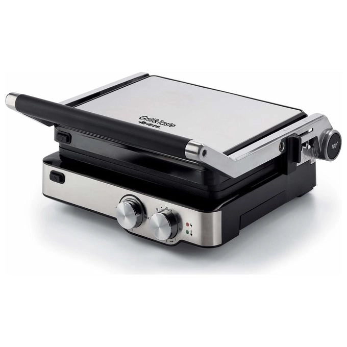 Ariete 1918 Grill & Taste - Griglia Elettrica - Piastre Antiaderenti removibili basculanti - apertura 180° - 5 Temperature - 2000 Watt - Acciaio Inox