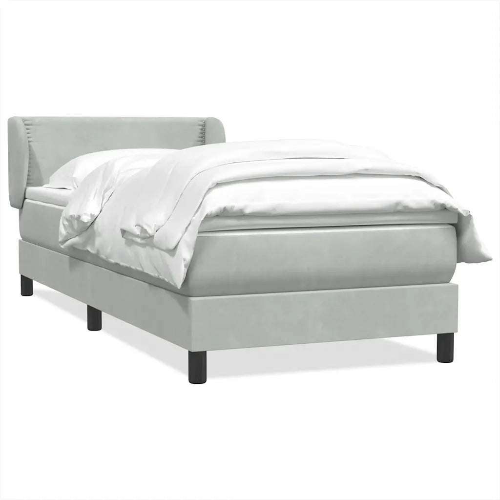 vidaXL Giroletto a Molle con Materasso Grigio Chiaro 80x220 cm Velluto