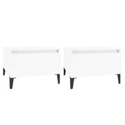 Tavolini 2 pz | Tavolo laterale Bianco Lucido 50x46x35 cm in Legno Multistrato