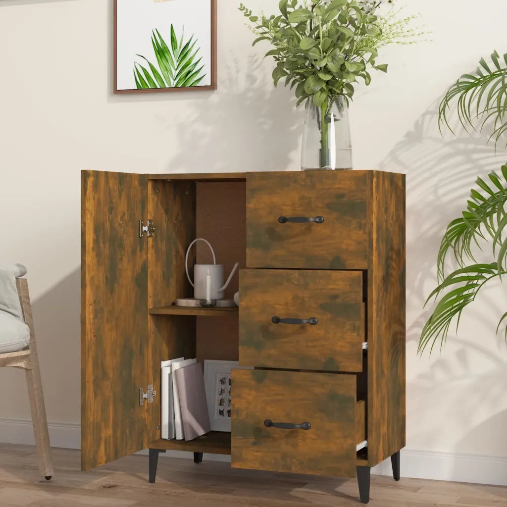 Credenza-Buffet-Armadio da cucina Rovere Fumo 69,5x34x90 cm in Legno Multistrato 650681