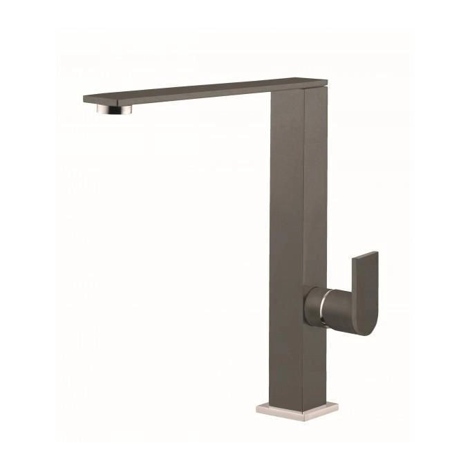 Elleci Flat MKKFLA93 - Miscelatore da cucina Mono Splitcomando, da incasso, Keratek Plus, canna girevole, 25,2 cm, Dove Grey