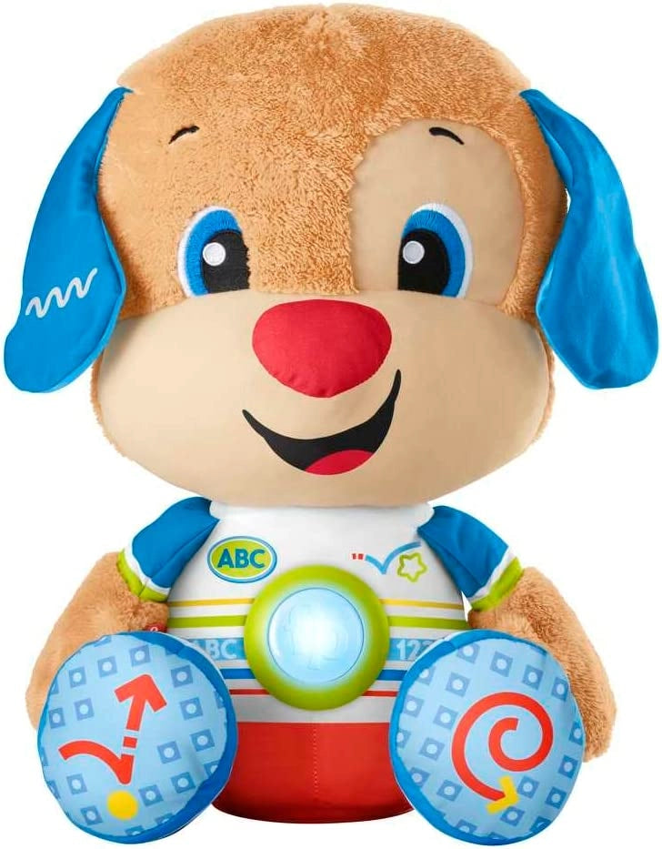 CAGNOLINO GIGANTE PELUCHE MUSICALE CON LUCI SUONI CANZONI E FRASI