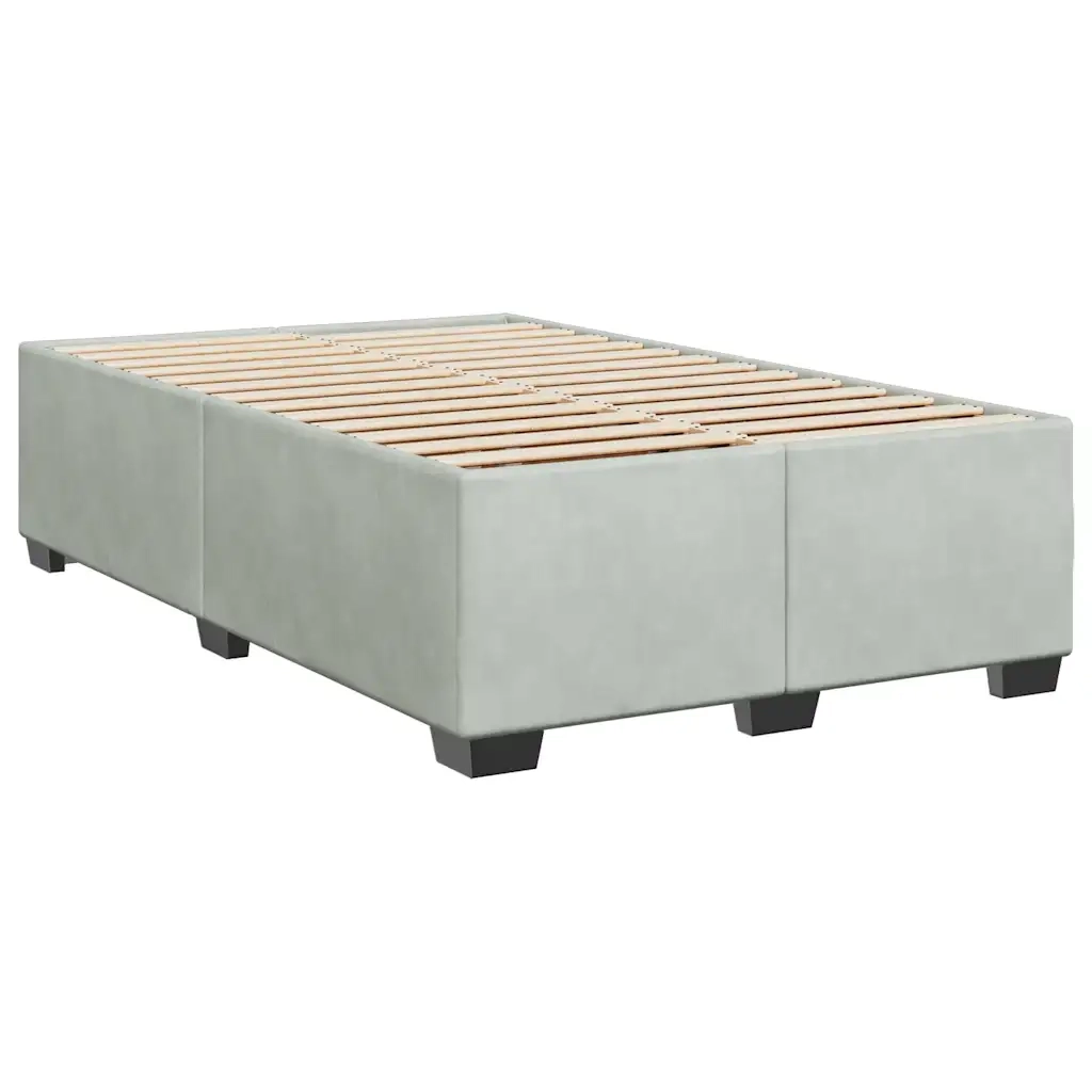Giroletto a Molle con Materasso Grigio Chiaro 120x190cm Velluto 3288564