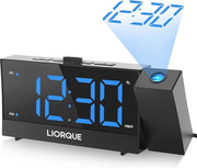 Wekker con Proiezione a 180°, Orologio Digitale con Funzione di Sospensione e Due Funzioni di Allarme