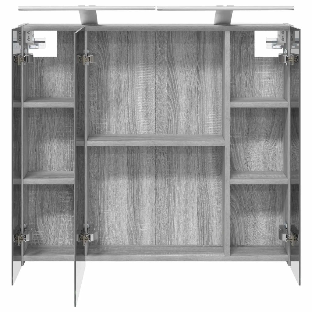Mobiletto per specchio da bagno Grigio Sonoma 80 x 14.5 x 70 cm 889116