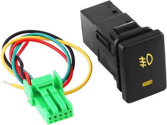 Schaltabatt per lampa di nebbia auto 12V a 4 fili con interruttore a LED gialla per indicazione e interruttore per lampa di nebbia