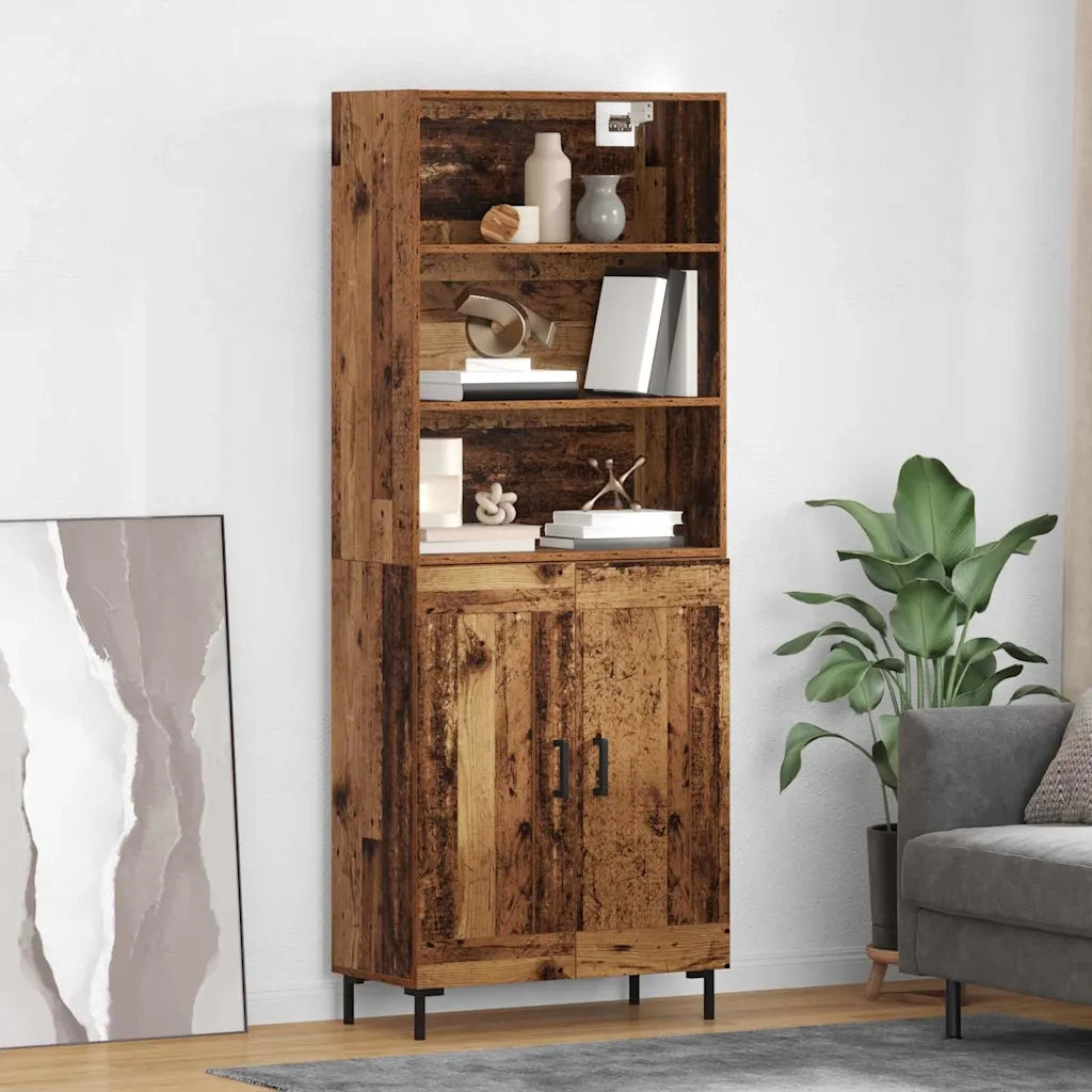 Credenza-Buffet-Armadio da cucina Legno vecchio 69,5 x 34 x 180 cm Legno multistrato 475181