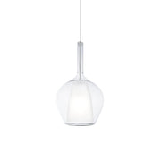 Sospensione Contemporanea Kalique Vetro Trasparente Bianco E Cromo E27 H33Cm