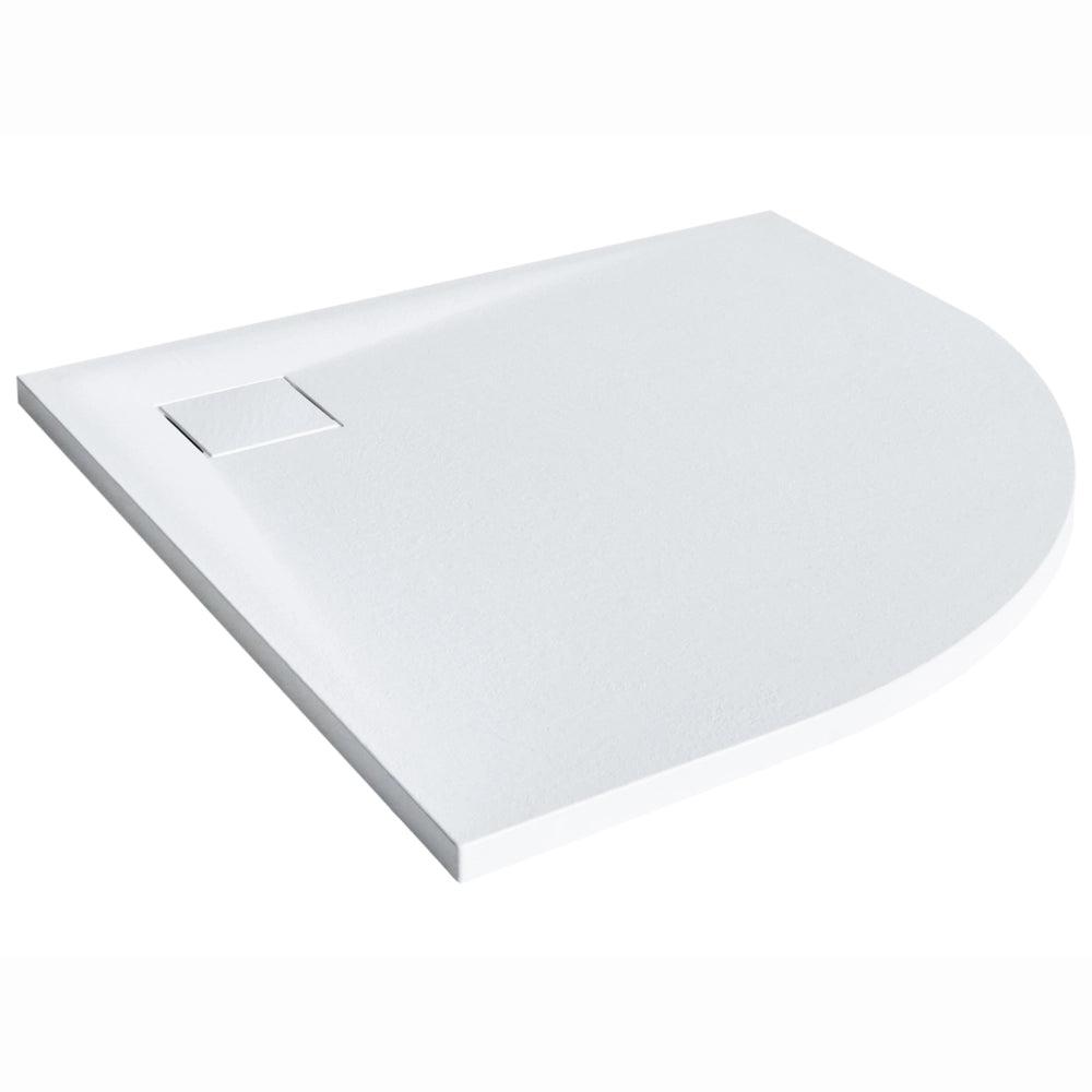 Piatto doccia con scarico bianco SMC 80 x 80 x 3 cm effetto pietra naturale minimalista