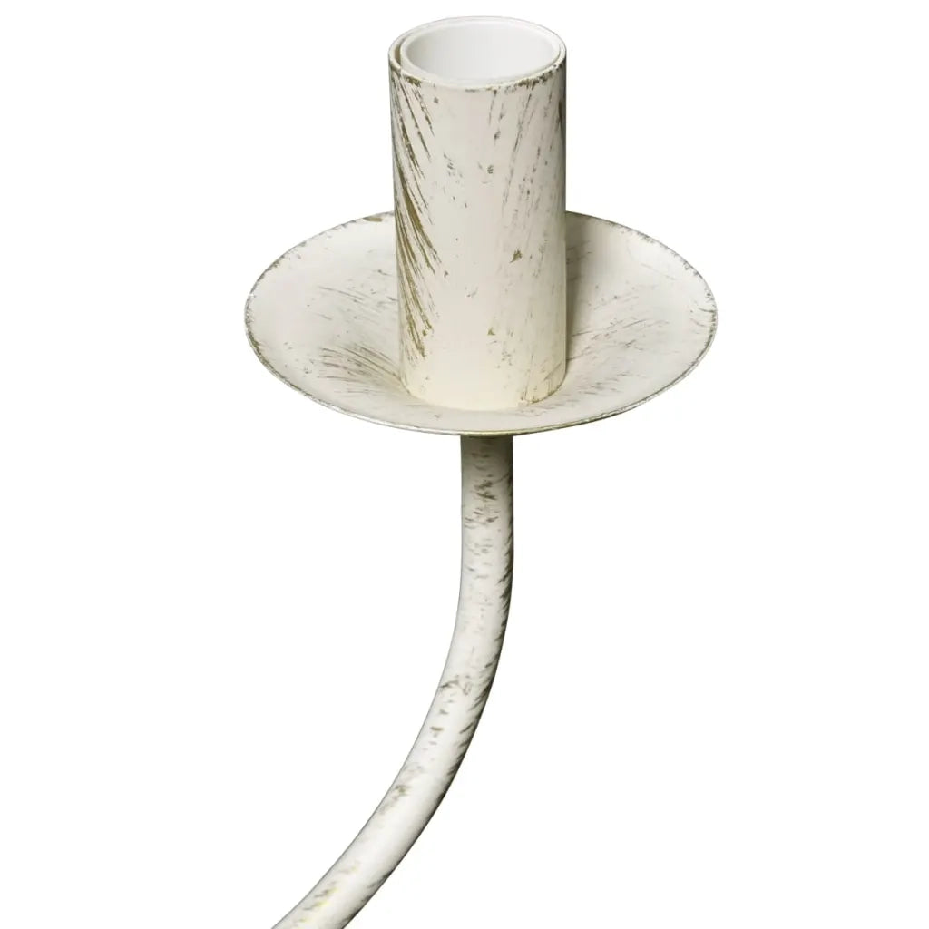 Lampadario Stile Antico Metallo Bianco 8 Lampadine E14 CFW6187430