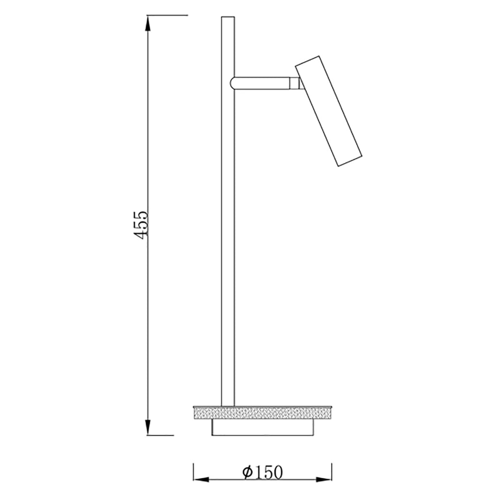 Lampada da tavolo orientabile doppio LED 4.8W luce lettura ufficio studio 230V NERO