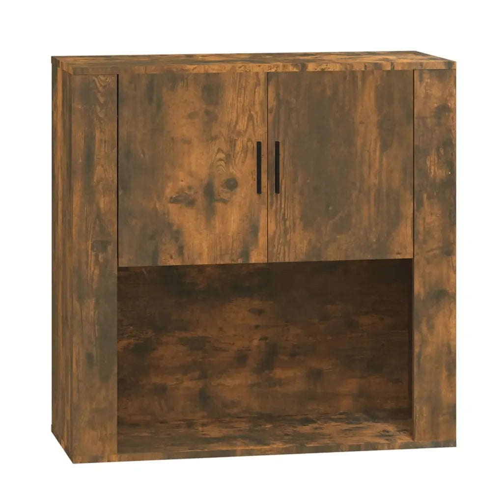 Armadietto a Muro | Mobile a Parete Rovere Fumo 80x33x80 cm in Legno Multistrato