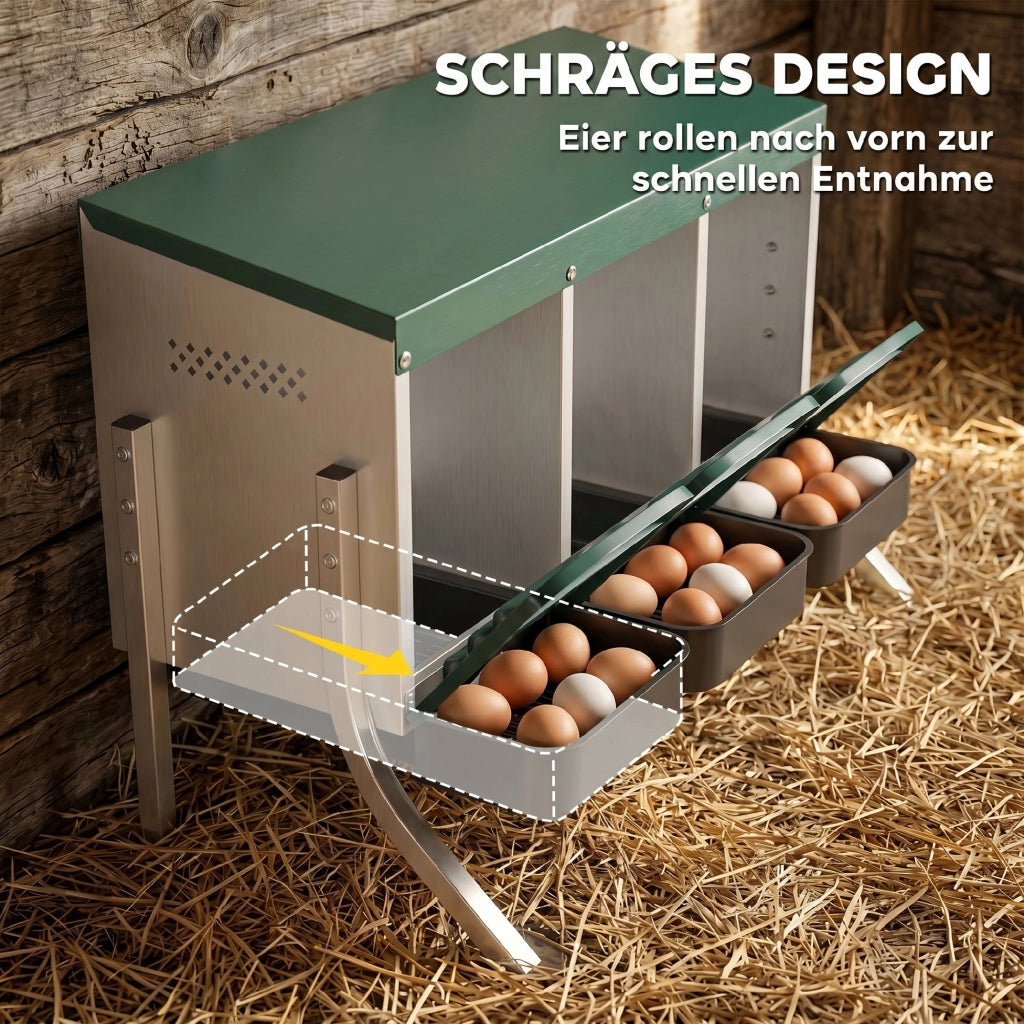 Nido per Galline con Ventilazione ¨C zephmum ¨C Argento 84x55x61 cm