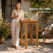 Garden Bar Table 60x60x105 Cm Solid Acacia Wood