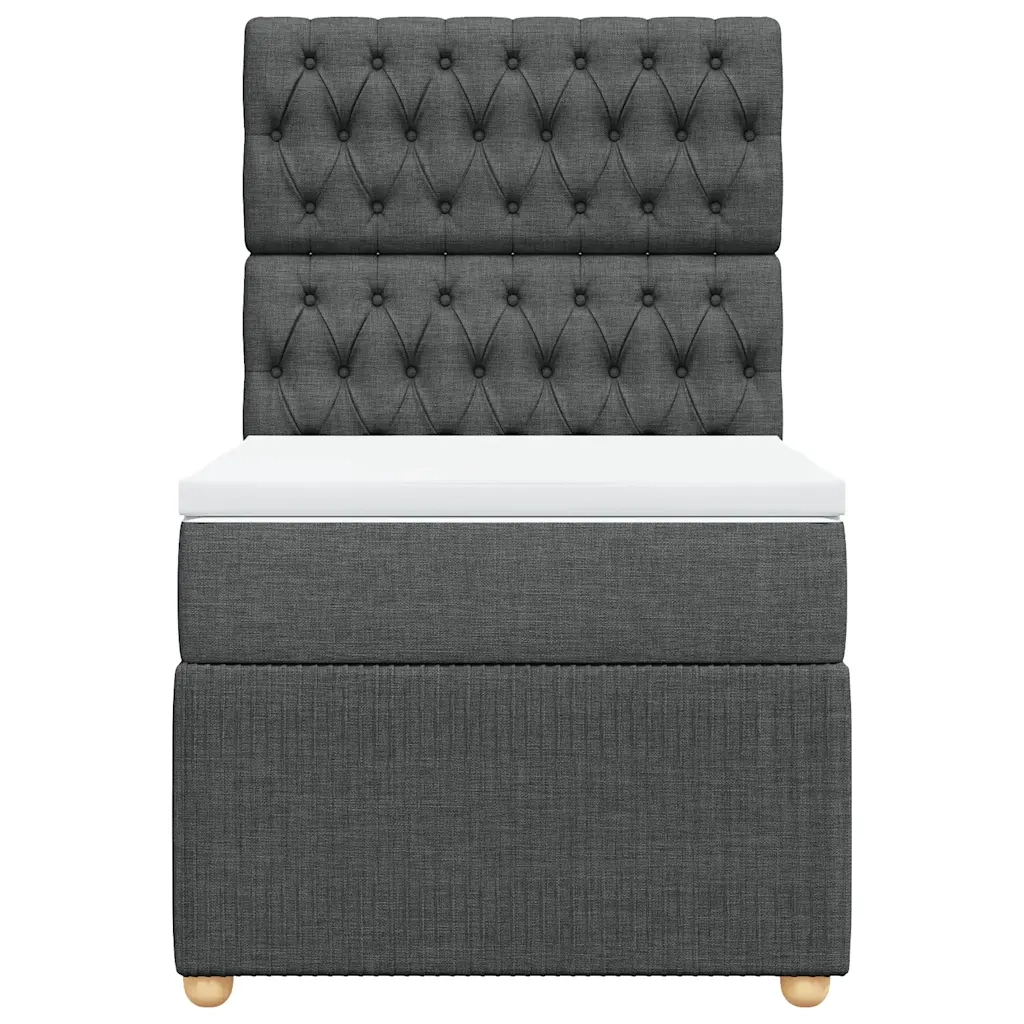 Giroletto a Molle con Materasso Grigio Scuro 80x200 cm Tessuto 3291891