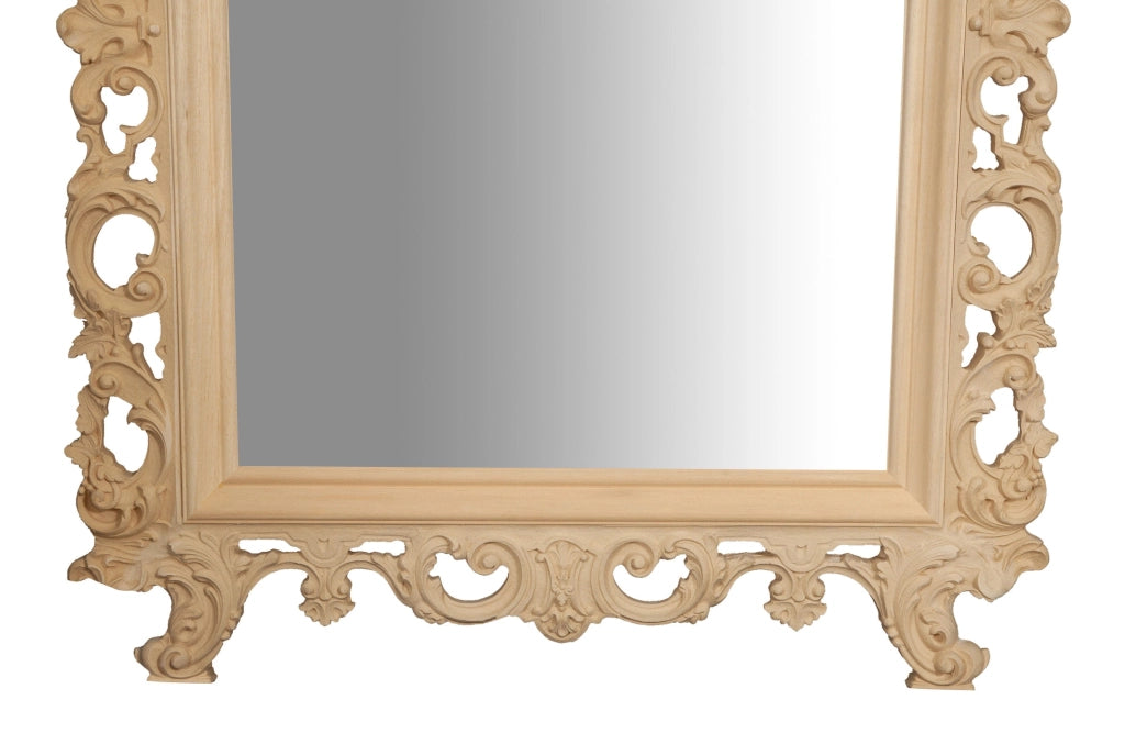 Biscottini SPECCHIERA DA PARETE IN LEGNO FINITURA GREZZA MADE IN ITALY realizzata Offerta