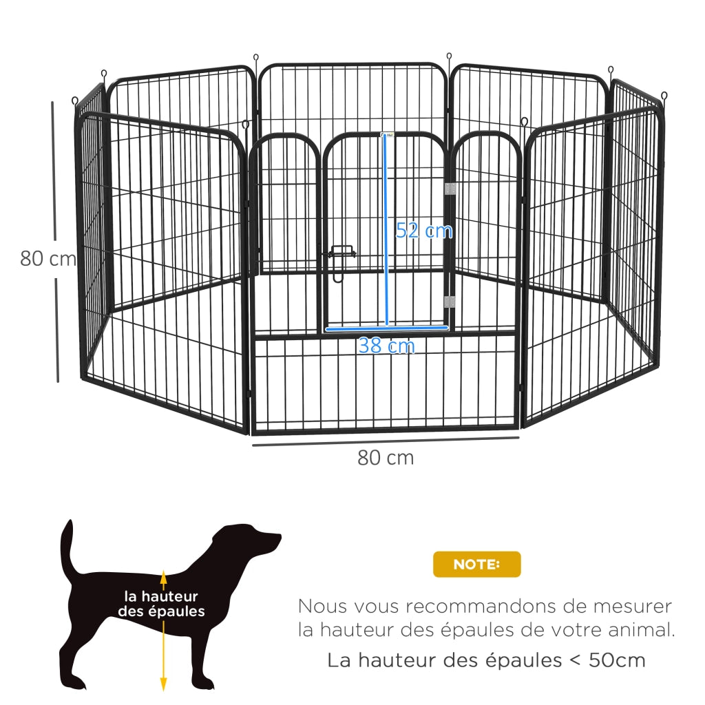 Recinto per animali domestici modulabile ¨C zephmum ¨C 80x80 cm nero