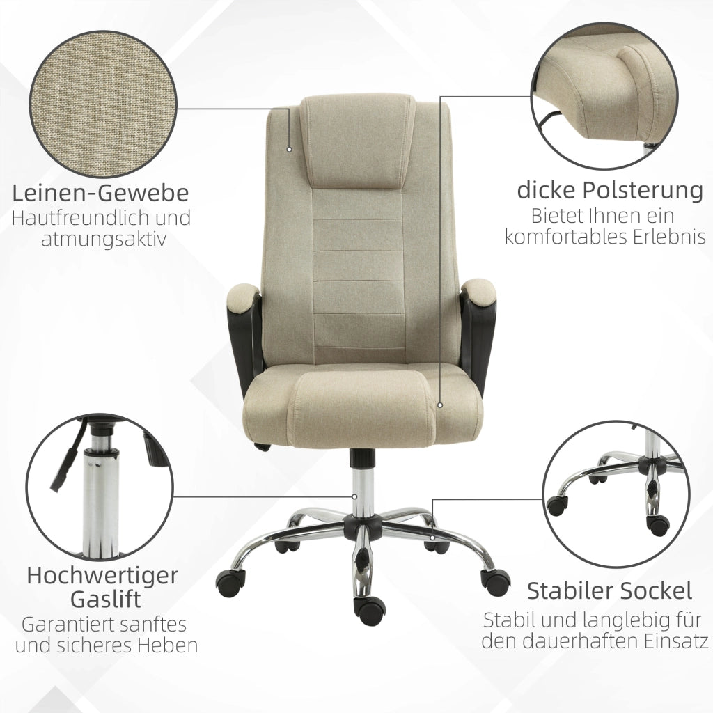 Sedia da ufficio in tessuto ¨C zephmum ¨C beige