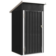 Casetta da Giardino 107,5x91x185 cm con Prese d'Aria e Porta Bloccabile in Acciaio Grigio Scuro