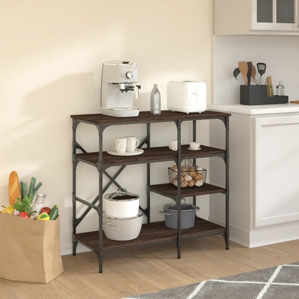Mobile Cucina Rovere Marrone 90x40x84 cm Multistrato e Metallocod mxl 89745