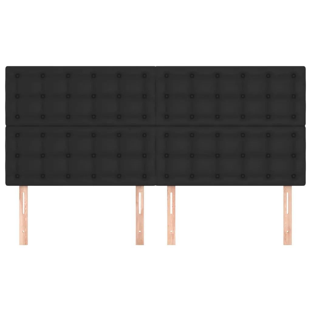 Testiera-Testata-Testiera Decorativa Nera 200x5x118/128 cm in Similpelle 669049