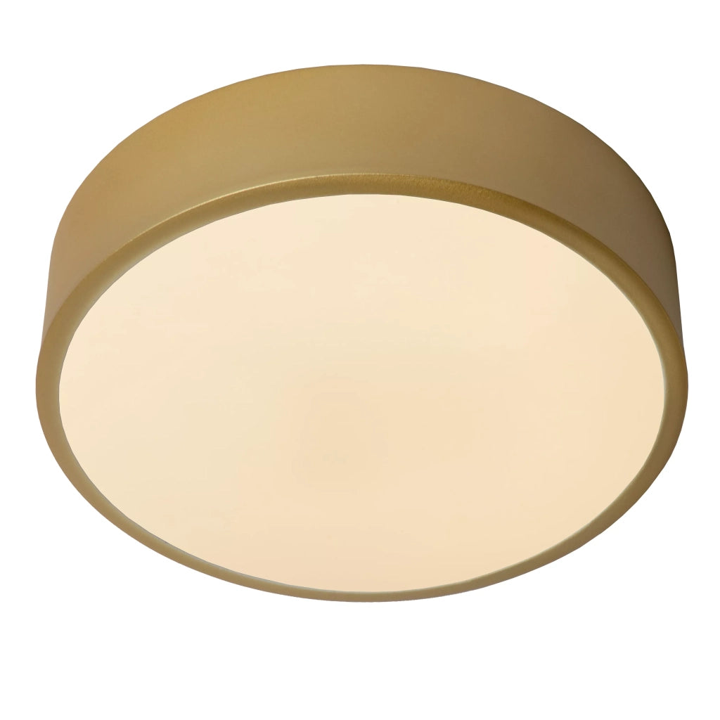 Plafoniera LED 20 cm 12W oro rotonda dimmerabile UNAR Lucide