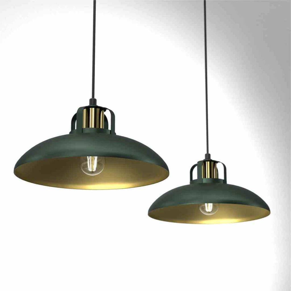 Lampadario sospeso Milagro Felix verde oro 2xE27 75cm