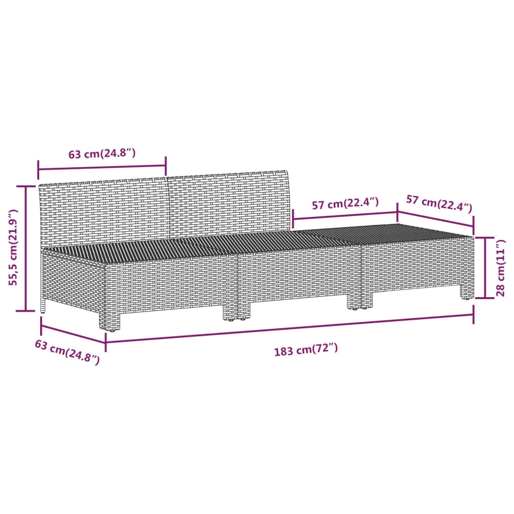 Set Divani da Giardino 7 pz con Cuscini in Polyrattan Grigio