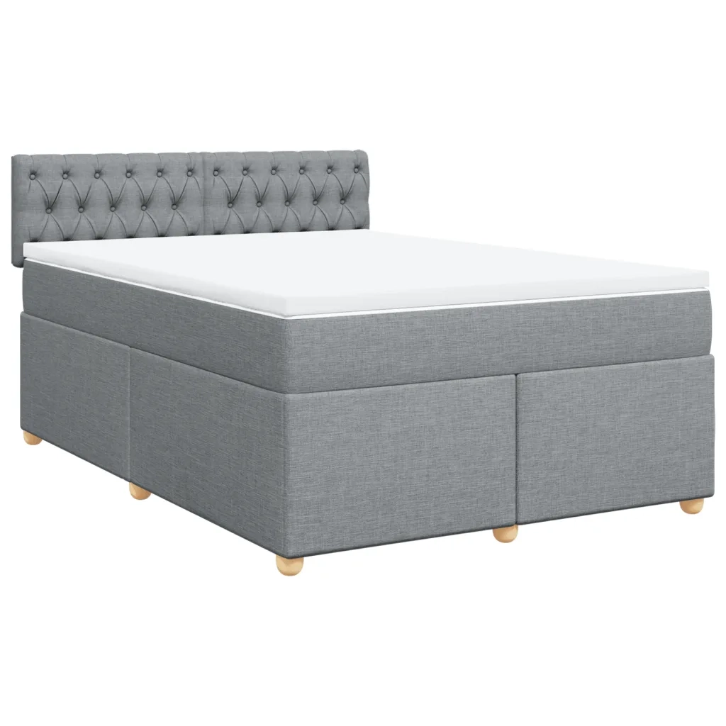 Giroletto a Molle con Materasso Grigio Chiaro 140x200cm Tessuto