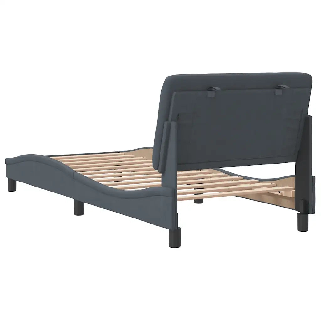 Giroletto senza Materasso Grigio Scuro 90x190 cm Velluto
