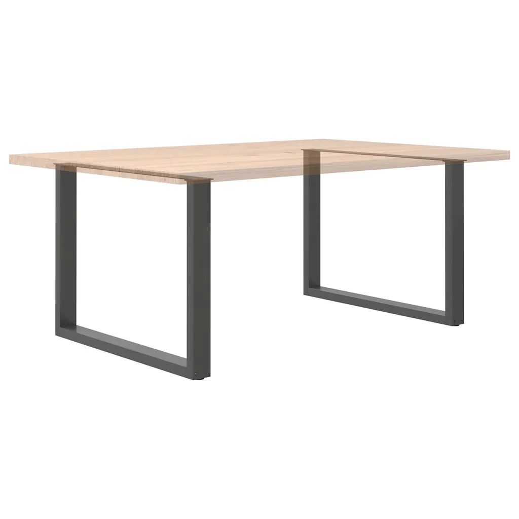 Gambe per tavolo da pranzo a forma di U 2 pz Antracite 100x(72-73) cm Acciaio