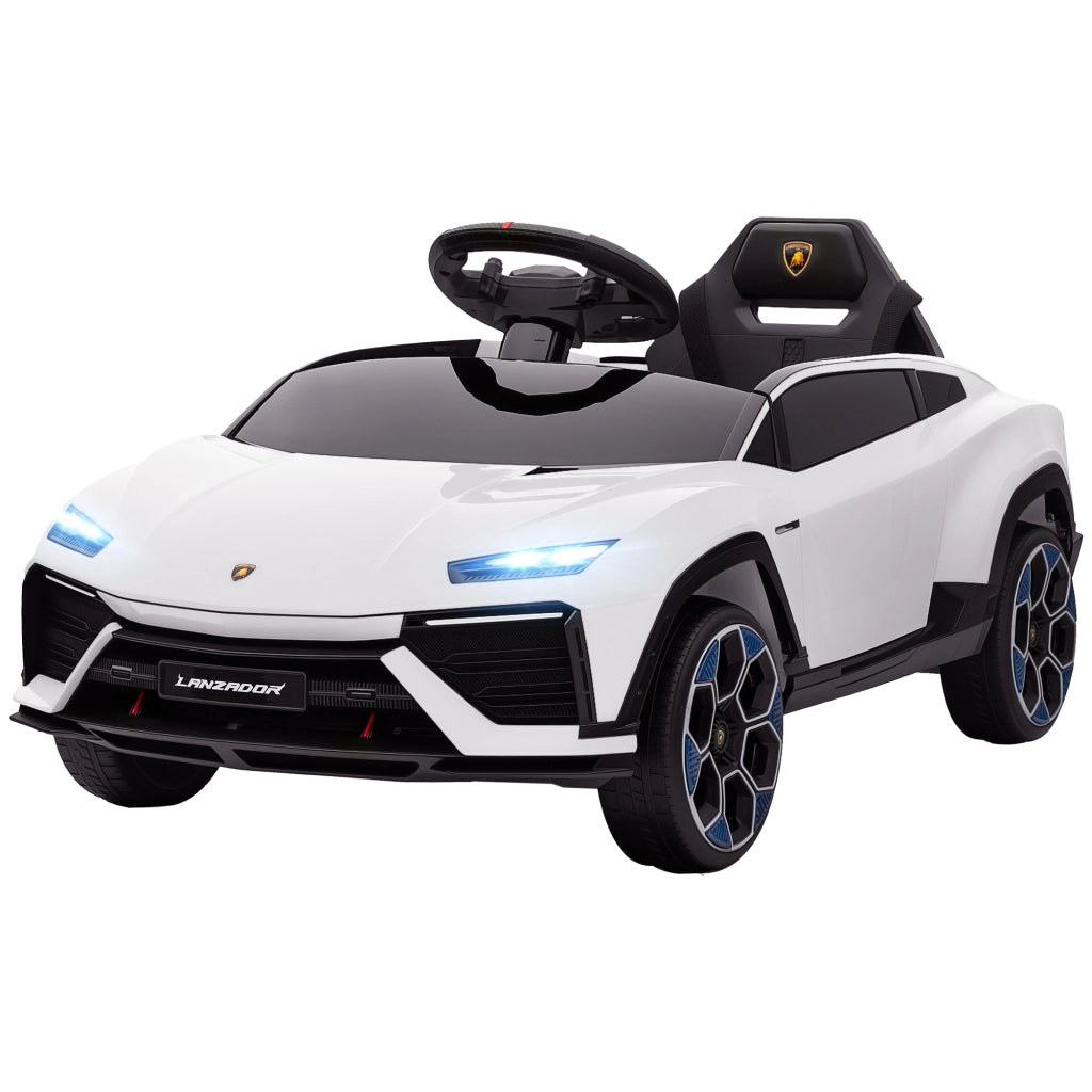 Macchina Elettrica per Bambini Lamborghini ¨C zephmum ¨C Bianco 101.5x49x43 cm
