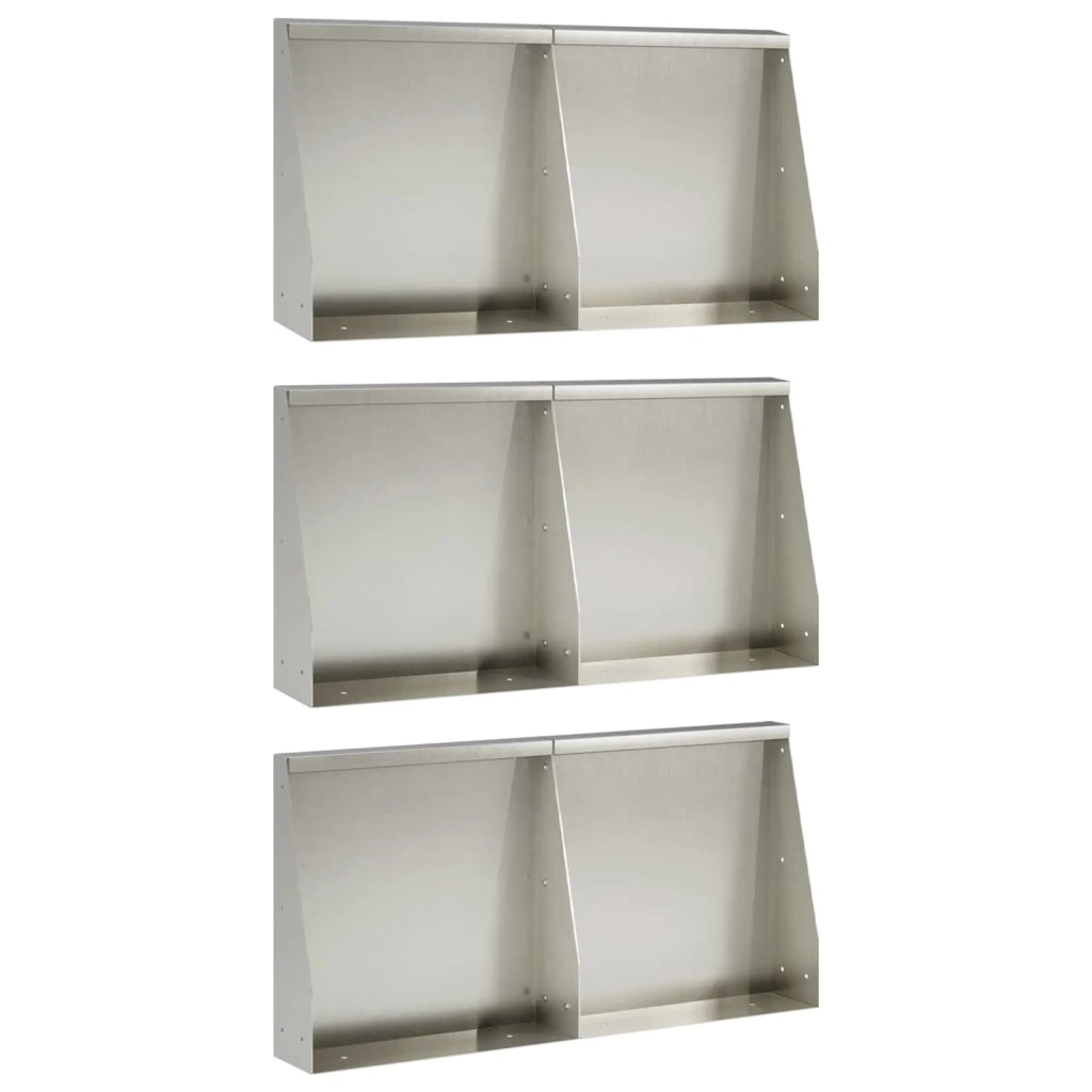Muro di contenimento 6 pz 40 x 12 x 40 cm Acciaio Inox Argento 3449146