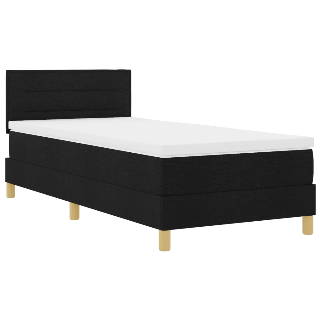 Letto Box Spring con Materasso & LED Nero 90x200 cm Tessuto
