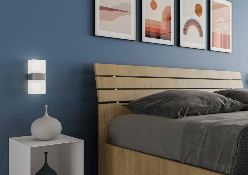 Letto contenitore doppia alzata 160x200 testata inclinata con doghe quercia Ankel