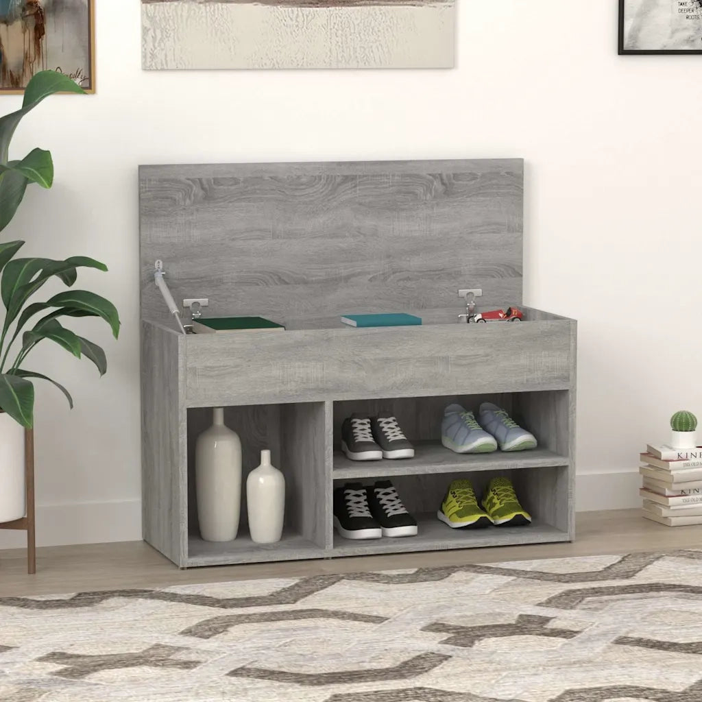 Scarpiera-Scaffale per scarpe Grigio Sonoma 80x30x45 cm in Legno Multistrato